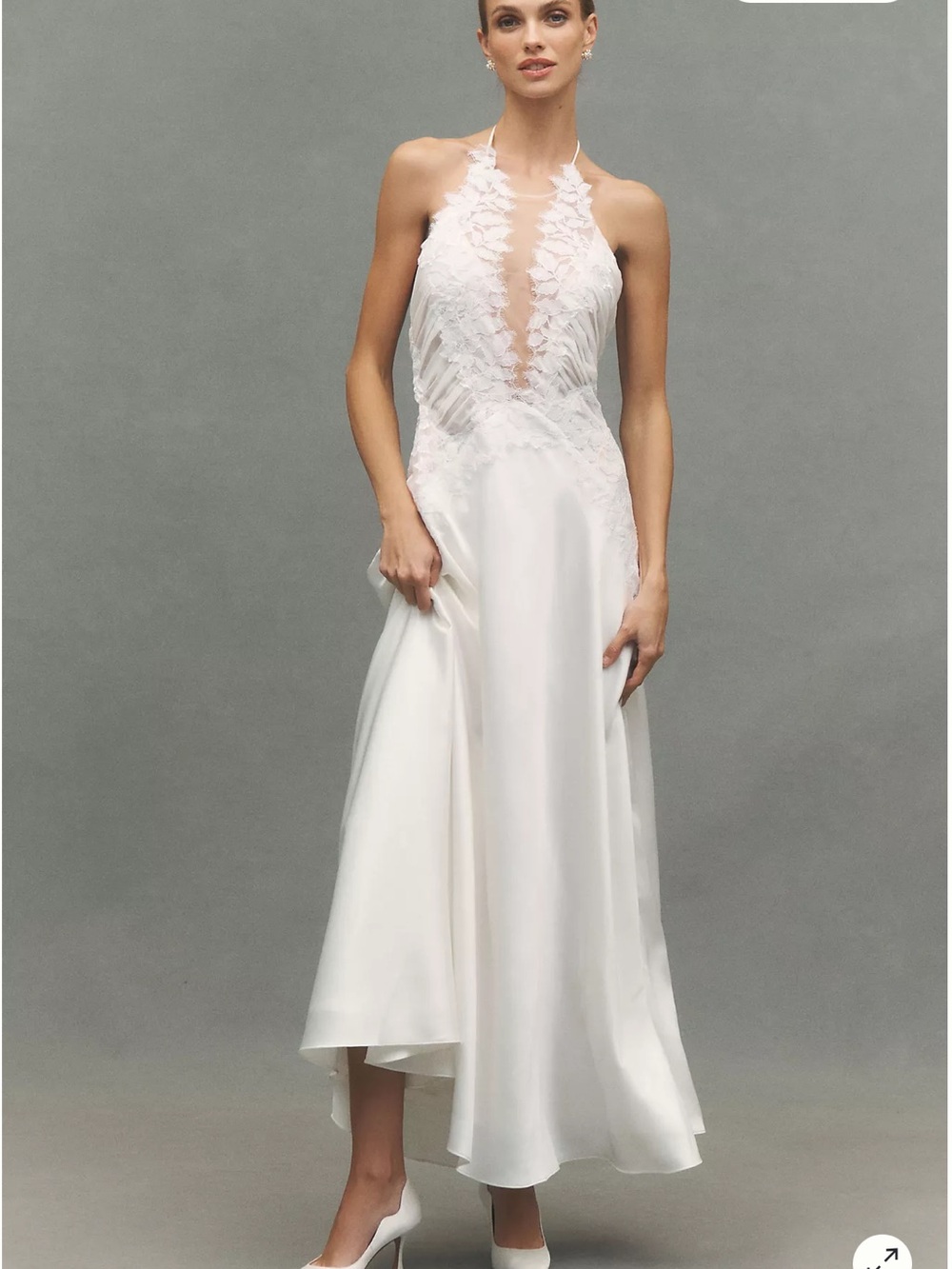 NWT BHLDN Lace Satin Maxi Dress- Ivory